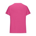 thumbnail image 4 of Timegard Tops for Women Summer Ribbed Crewneck Short Sleeve Basic Tee Casual Loose Shirts Tops blouse, 4 of 7