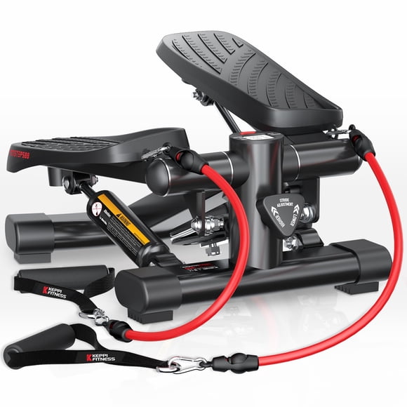 KeppiFitness Steppers pour l'Exercice à la Maison, Mini Stepper d'Escalier avec Capacité Maximale de 350 Lb, Mini Stepper avec Bandes de Résistance pour Cardio, Mise en Forme et Entraînement Complet du Corps