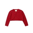 thumbnail image 1 of Doomiva Cardigan Court en Tricot pour Filles Enfants Boléro Shrug Chandail Manteau Veste à un Bouton Cache-Robe de Demoiselle d'Honneur Rouge 110, 1 of 7