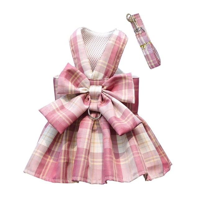 Lattice Dog Dress Clothes Classic Dog Collars And Harnesses Leash Rope For Small Medium Puppy Chihuahua Clothes Yorkie