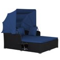 thumbnail image 1 of Topbuy Outdoor Daybed with Retractable Canopy, Navy, 1 of 9