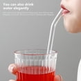 thumbnail image 4 of Leutsin Ensemble de Pailles en Verre Réutilisables, Pailles à Boire en Verre Transparentes, Pailles Droites et Courbées pour Smoothies, Laits Frappés, Jus, Thé, Paille à Boire en Verre Réutilisable Lavable, 4 of 7