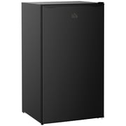 HOMCOM Mini Fridge with Freezer Thermostat Reversible Door, Black