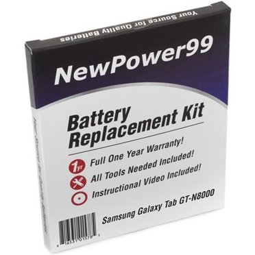 Samsung Galaxy GT-N8000 (Galaxy Note 10.1) Battery Replacement Kit with Tools, Video Instructions, Extended Life Battery and Full One Year Warranty