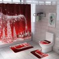 thumbnail image 1 of 4PCS Christmas Shower Curtain Set with 12 Hooks Christmas Shower Curtain Sets for Bathroom Non-Slip Rug  Toilet Lid Cover and Bath Mat   Snowman Shower Curtains, 1 of 5