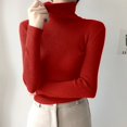 thumbnail image 2 of Yuyuzo Sweaters for Women Long Sleeve Turtlenecks Ribbed Knit Comfy Slim Fitted Basic Pullover Tops, 2 of 5