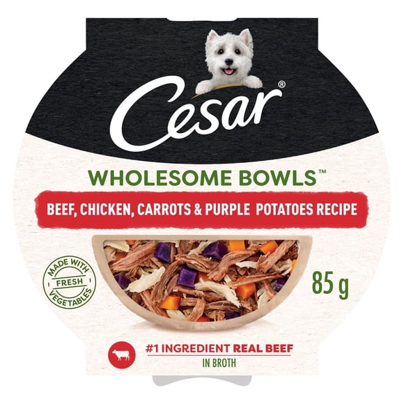Cesar Wholesome Bowls Beef, Chicken, Carrots & Purple Potato Adult Wet Dog Food