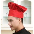 thumbnail image 3 of Toque de Chef Adulte Ajustable Élastique Boulanger Cuisine Cuisine Casquette de Chef (Rouge), 3 of 4