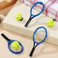 thumbnail image 3 of Vett 4 Sets Mini Tennis Racket And Balls Miniature Tennis Kit Tennis Racket Set Tennis Keychain Dollhouse Tennis Toy Tennis Gifts, 3 of 4