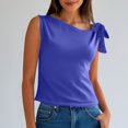 thumbnail image 2 of Timegard Womens Tank Tops Sleeveless Knot Strap Solid Color Comfy Slim Casual Cropped Tee Blouse Summer, 2 of 7