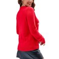 thumbnail image 2 of Innerwin Chandail de Noël à Manches Longues pour Femmes Chandail de Noël Col Rond Décontracté Tricoté Rouge Cerf TG, 2 of 3
