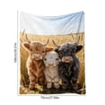 thumbnail image 3 of EGNMCR Throw Blanket, Throw Blanket for Couch Flannel Blanket With Highlands Cattle Three-dimensional Digital Heat Transfer Print Lunch Break Blanket Flannel blanket, 3 of 6