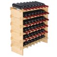 thumbnail image 1 of VEVOR 48 Bottle Stackable Modular Wine Rack, 6-Tier Solid Bamboo Wood Storage Racks, Floor Freestanding Wines Holder Display Shelf, Wobble-Free Shelves for Kitchen, Bar, and Cellar (Natural Color), 1 of 9