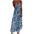 thumbnail image 2 of Ovzne Robes d'Été pour Femmes Robe Robes d'Été pour Femmes Imprimé Sans Manches Col Rond Robe Décontractée Longues Robes Robe d'Été Imprimée Liquidation, 2 of 5