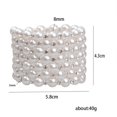 thumbnail image 3 of Thinsony Femmes Chic Perle Strass Bracelet Stretch Mariage pour Mariée Blanc 7 Rangée 1Set, 3 of 6