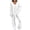 L-White-2, variant on 2025 Linen Sets for Women Suits 2 Piece Ladies Cotton Work Outfits for Women Short Sleeve Printed Blouse Bib Overalls Women insulated Loose Cropped Pants Two Piece Suit Pant