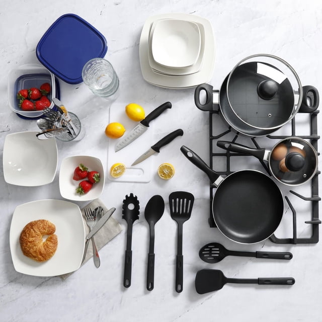All U Need Ensemble Batterie de Cuisine et articles de service 45 pièces