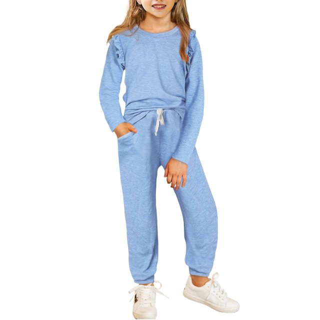 Girls Print Top and Stripe Short Set,Big Girls