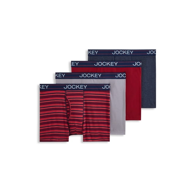 Jockey Men's Lightweight Cotton Blend 5" Boxer Brief - 4 Pack
