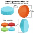 thumbnail image 4 of Unique Bargains Plastic Mason Jar Lid Regular Mouth Mason Canning Jars Top Lid Food Storage 24 Pack Assorted Color, 4 of 7