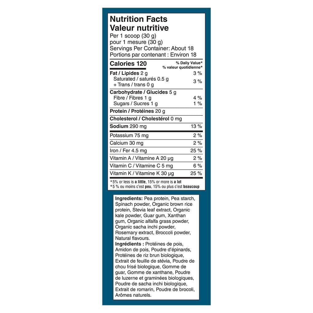 Vega Protéines + Superaliments verts CA – Vanille (526 g)