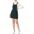 thumbnail image 2 of INSPIRE CHIC Women's Plaid Print Adjustable Strap Casual Suspender Dress XL Green Black, 2 of 6
