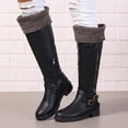 thumbnail image 3 of Dakaela Women's Knee High Boots Comfort Buckle Riding Combat Boot Round Toe Long Tall Fall Winter Shoes, 3 of 5