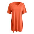 thumbnail image 5 of Pxiakgy Ensemble Deux Pièces pour Femmes Manches Courtes Décontracté Basique Shorts Orange + L, 5 of 5