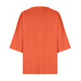 thumbnail image 4 of Hauts d'Été pour Femmes Élégants avec Manches 3/4 et Col Rond en T-Shirts Unis Confortables pour Femmes Orange L, 4 of 4