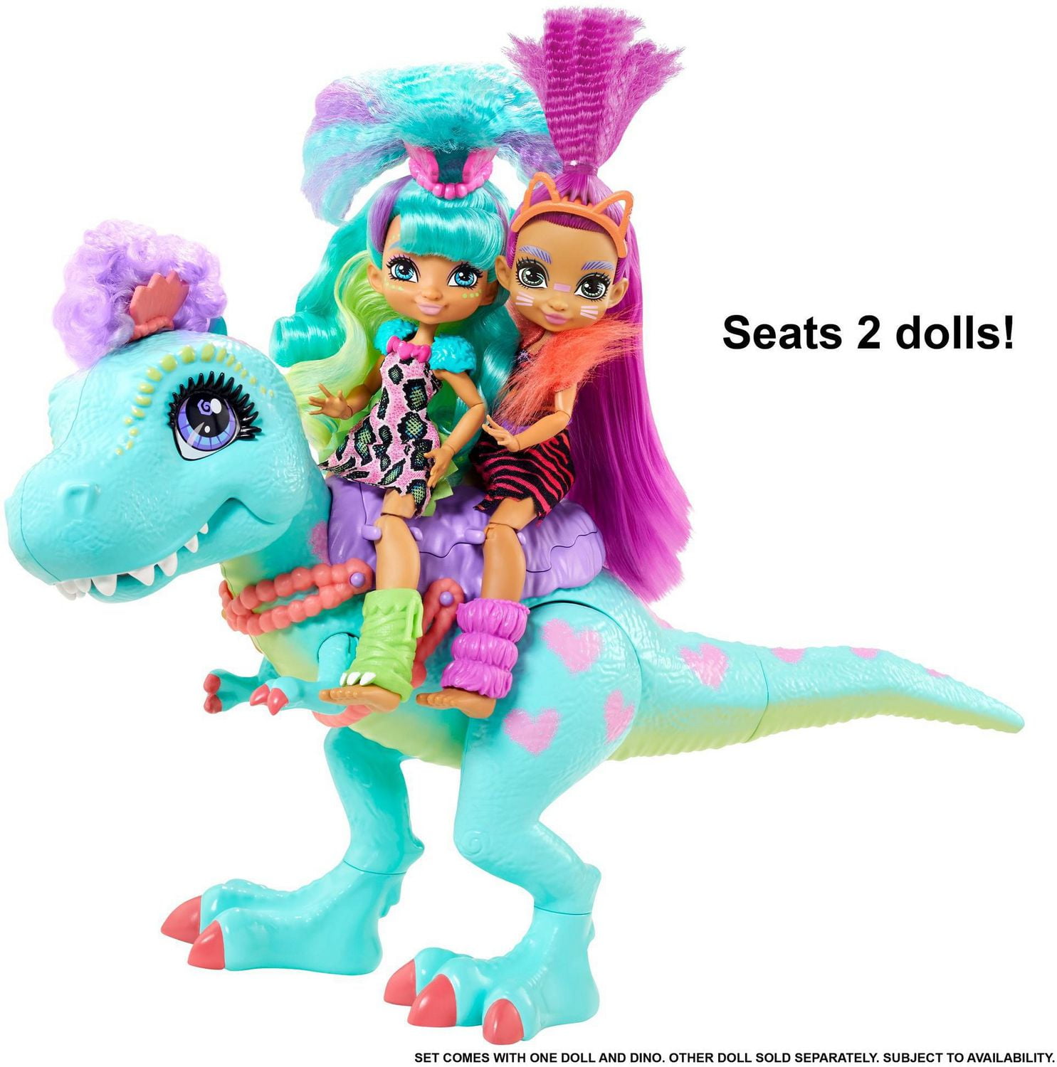 Coffret de Jeu avec Poupée Rockelle et Meilleure Amie Dinosaure Club des Cavernes