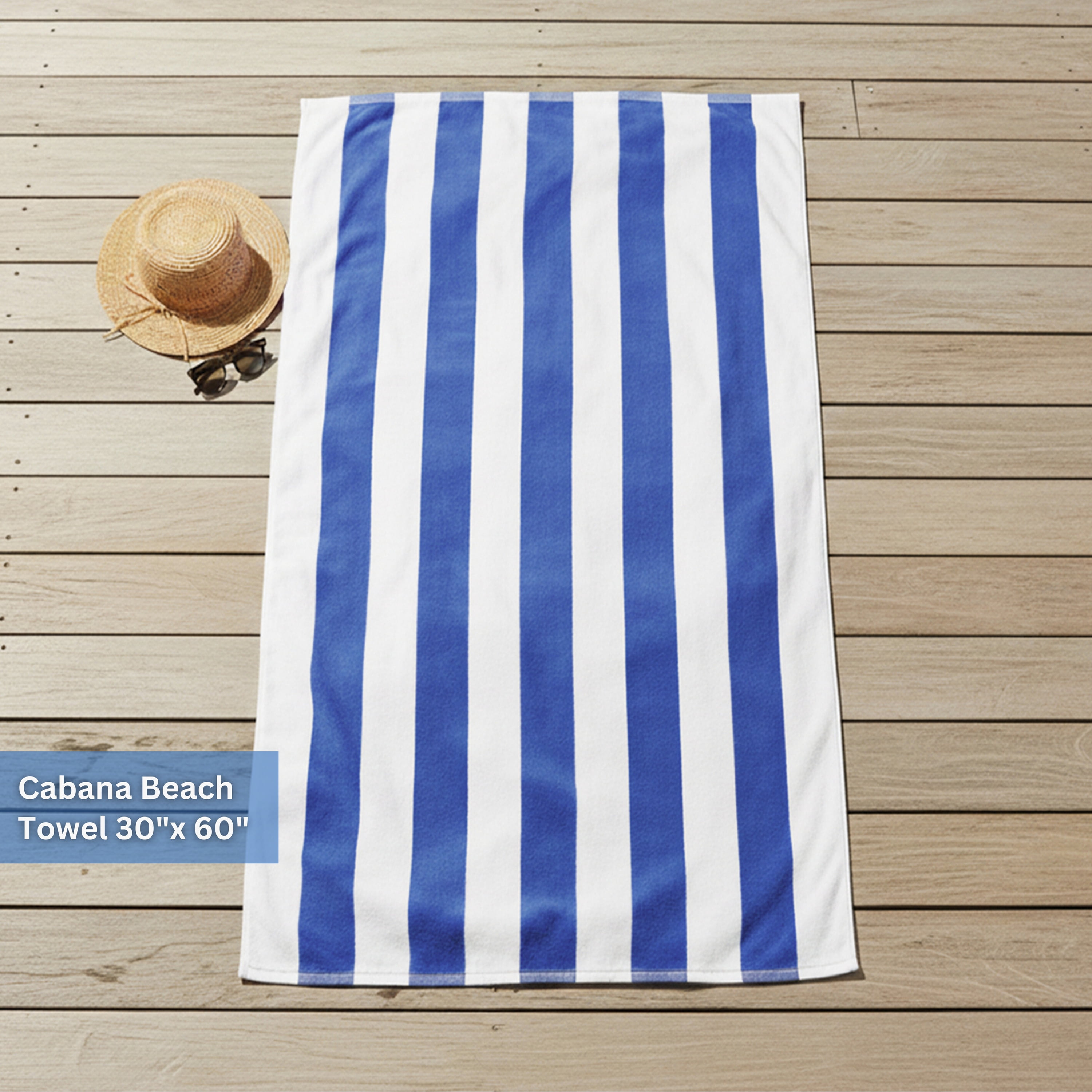 Mainstays Cabana Stripe Decorative Beach Towels, 4-Pack, Blue