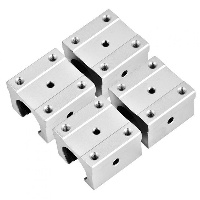 4Pcs SBR16UU 16mm Aluminium Ouvert Linéaire Bloc de Roulement à Glissière pour CNC