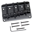 thumbnail image 3 of 80mm 4 Strings Bass Bridge Tailpiece Metal Replacement Saddle Bridge with Screws Black, 3 of 8