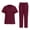 Wine1, variant on Ktyne Womens Scrubs Sets M Stretchy Nurse Uniform Short Sleeve V-Neck Scrub Top & Jogger Pant Solid Color Scrubs Sets with Multi Pocket Pink M