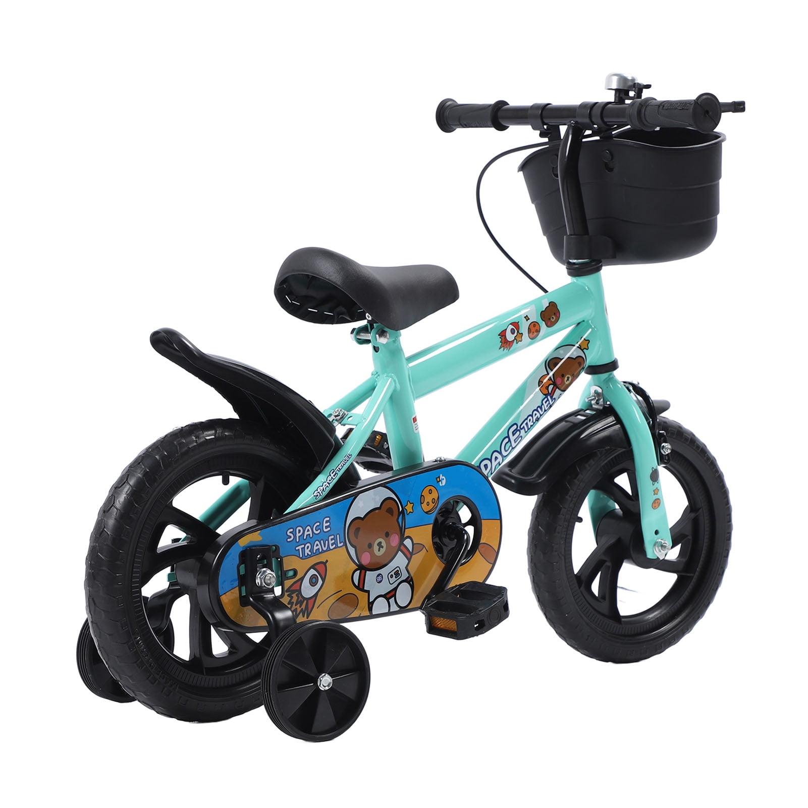 Kids Bike, High Carbon Steel Frame Baby Bicycle Stable Structure with Training Wheels for Daily Use
