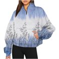 thumbnail image 1 of Sweats à Capuche Mode pour Femmes 2023, Sweatshirts Décontractés Sans Capuche, Manches Longues Imprimées, Demi-Zip, Col à Capuche, 50 % de Réduction, Costumes Halloween/noël, 1 of 4