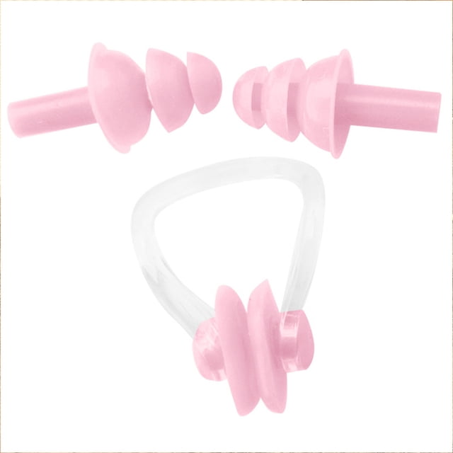 stanreset Waterproof Nose Clip Swimming Anti-noise Earplug for Protection Ear Protector Pink 1Set