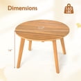 thumbnail image 3 of Gymax Table d'Appoint Extérieur en Bois d'Acacia pour Patio 24,5 Pieds' Table d'Extrémité Ronde avec Plateau à Lattes, 3 of 10