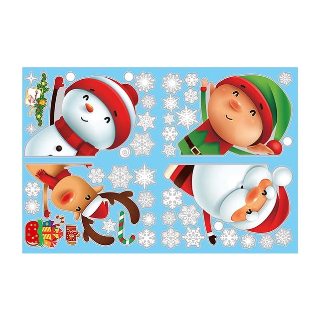 TIELUTT 4PCS Stickers for Holiday Scrapbooking and with Festive Santa Snowman Reindeer Patterns Props for Photo Booth 50s Stickers Found Photo Girl Positive Stickers Floor Blanket for Photography