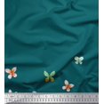thumbnail image 1 of Soimoi Blue Moss Georgette Fabric Insect Panel Decor Fabric Printed BTY 42 Inch Wide, 1 of 3
