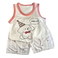 thumbnail image 1 of Akiihool Spring Outfits Boys Young Boy Clothes Colorblock Top + Drawstring Waist Shorts 2 Pieces Kid Summer Outfits Set (Watermelon Red,18-24 Months), 1 of 3