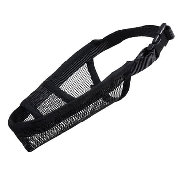 Nylon Dog Muzzle for Small Medium Large Dogs, Air Mesh Breathable and Drinkable Pet Muzzle for Anti-Biting Anti-Barking Licking (M, Black)