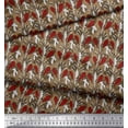 thumbnail image 2 of Soimoi Polyester Crepe Fabric Leaves & Floral Block Printed Fabric 1 Yard 42 Inch Wide, 2 of 3