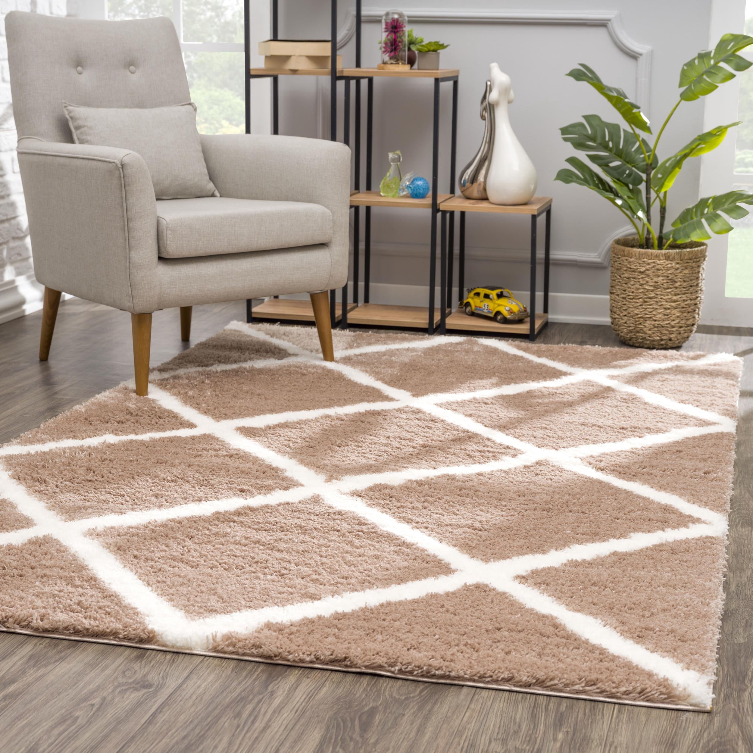 Rug Branch Retro Collection Tapis moderne en treillis
