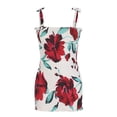 thumbnail image 4 of Pompotops Robe d'Été pour Femmes à Imprimé, à Lacets, à Bretelles, Sans Manches, avec Taille Élastique Plissée, 4 of 7