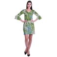 thumbnail image 2 of Moomaya Robe Courte Imprimée pour Femmes, Manches Évasées, Coupe Droite, Robes pour Femmes, Vêtements d'Été Décontractés, 2 of 6