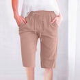 thumbnail image 2 of Timegard Womens Plus Size Shorts Elastic Waisted Drawstring Lightweight Casual Knee Length Shorts with Pockets, 2 of 5