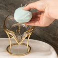 thumbnail image 3 of AMERTEER Light Luxury Style Soap Holder Creative Leaf-shape Soap Dish Self-Draining Soap Rack Soap Tray Multifunctional Soap Storage Box for Shower Kitchen Bathroom Storage dark green, 3 of 10