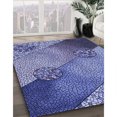 thumbnail image 3 of Ahgly Company Tapis de Zone Rond d'Intérieur Lavable à la Machine, Style Transitionnel, Bleu Denim, 7 Pieds Rond, 3 of 7