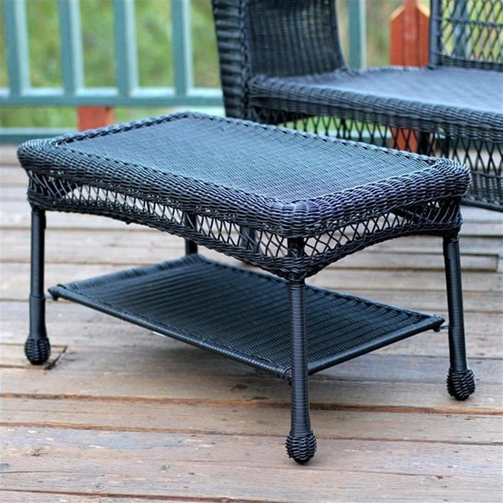 Afuera Living Table Basse de Patio en Osier/rotin, Noir